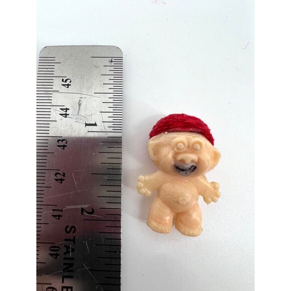 Vintage Miniature Lucky Troll Doll with Red Hat - Picture 2 of 3